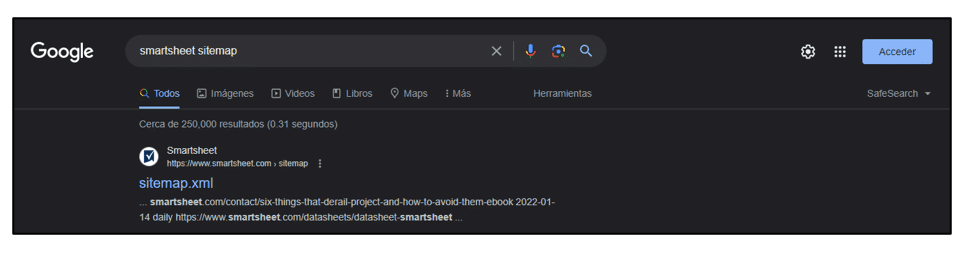 encontrar sitemap de sitio web