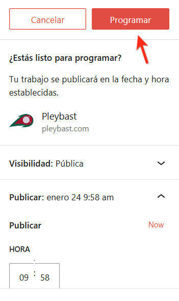 como programar una entrada de wordpress