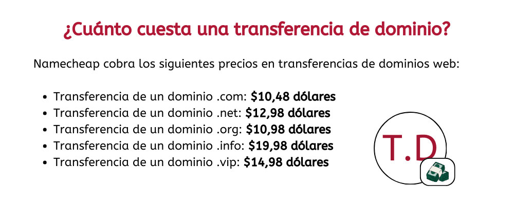 precio de traslado de dominio