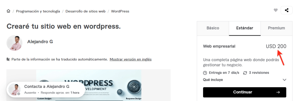 precio crear pagina web españa