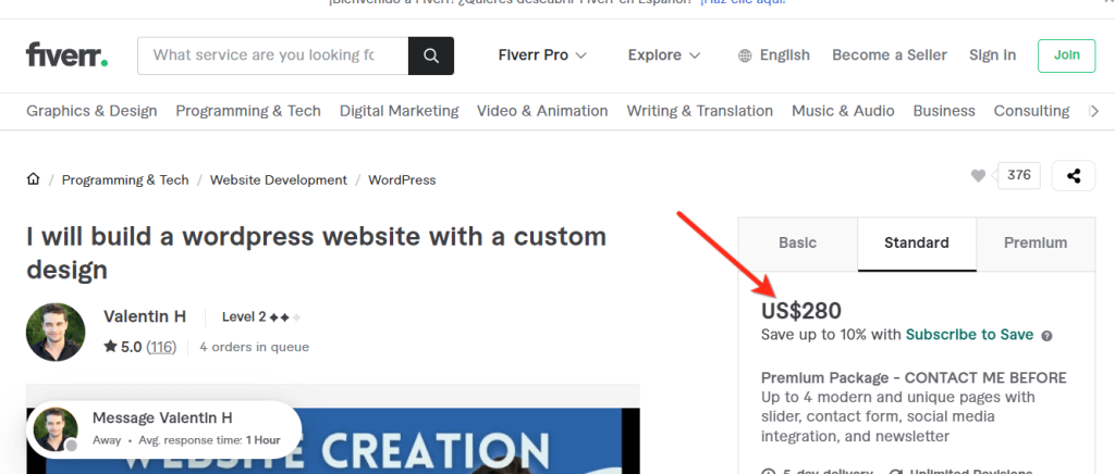 precio diseño web estados unidos 