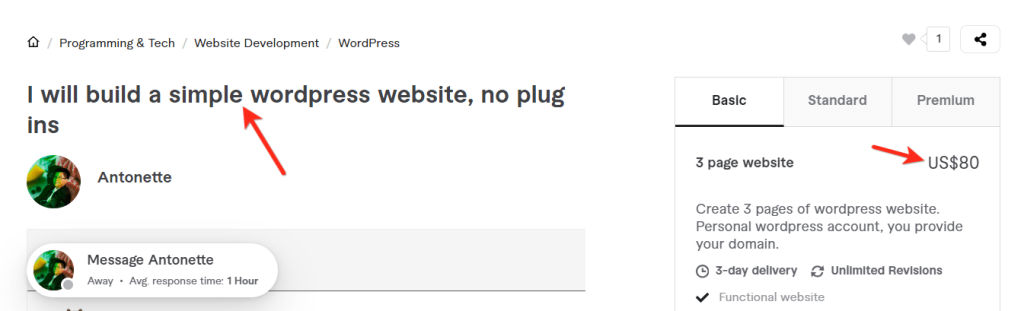precio sitio web estados unidos