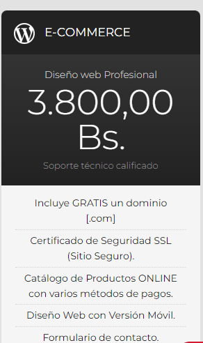 costo de creacion de pagina web bolivia