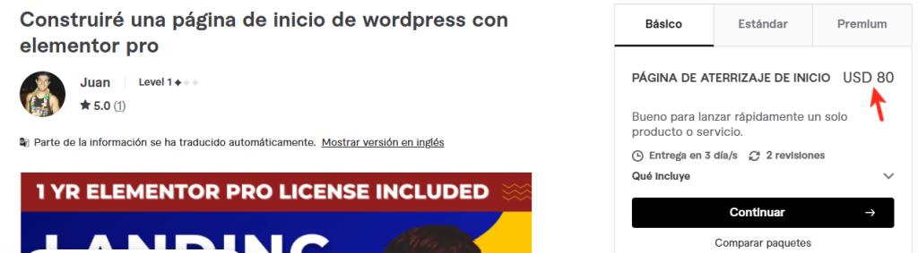 cuanto sale una pagina web argentina