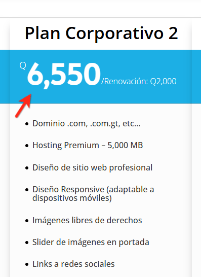 diseño pagina web precio en guatemala
