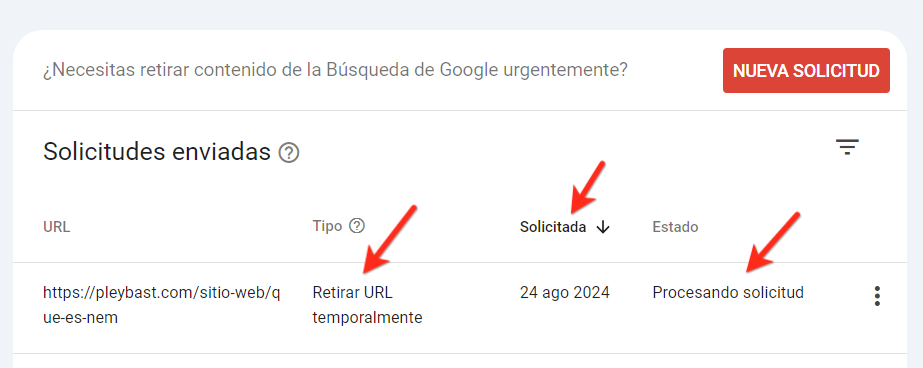 como borrar una url de google