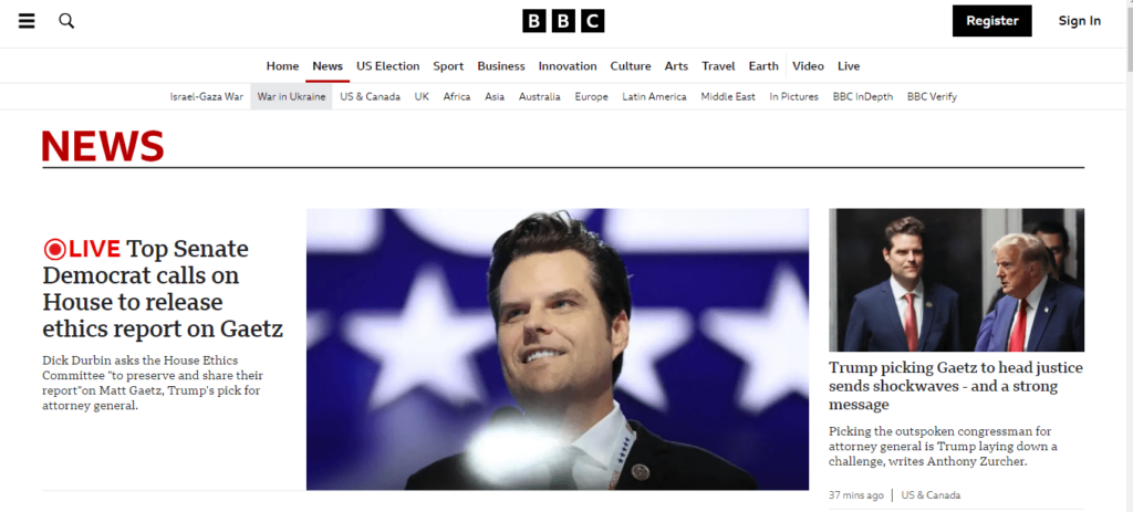 ejemplo de sitio web de noticias