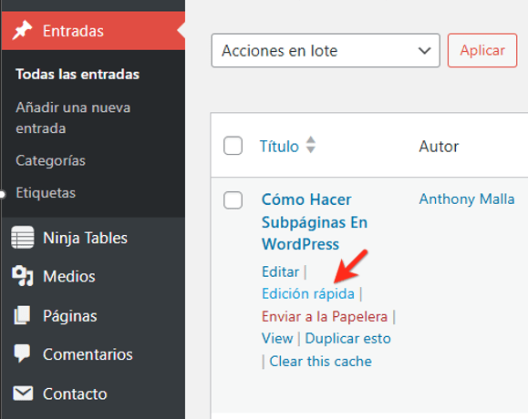 cambiar fecha publicacion wordpress