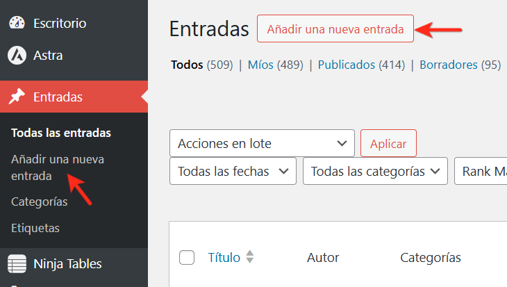como agregar una entrada de blog en wordpress