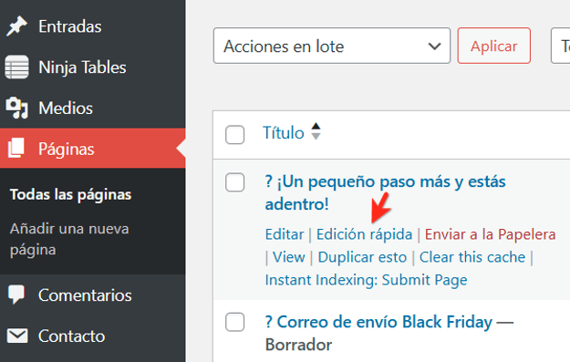 como hacer paginas privadas en wordpress modelo ejemplo