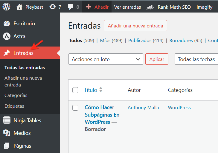 como ocultar contenido en wordpress