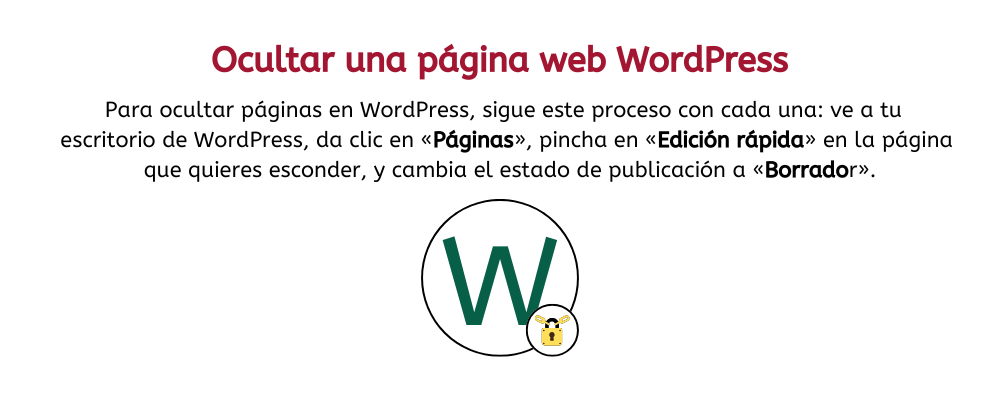 como oculto paginas en wordpress y entradas parecido proceso