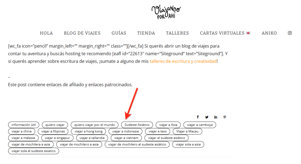 como se organiza la informacion de un blog tags