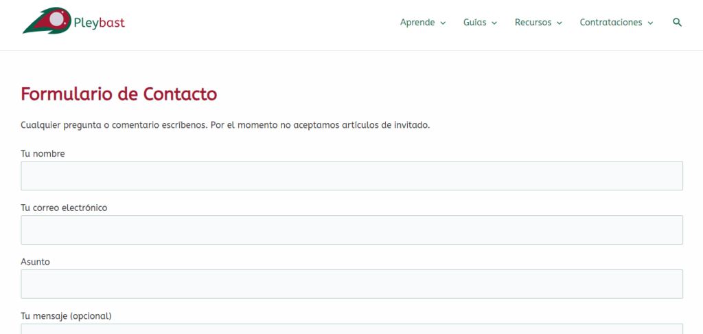 cuantas paginas web necesita un blog pagina de contacto