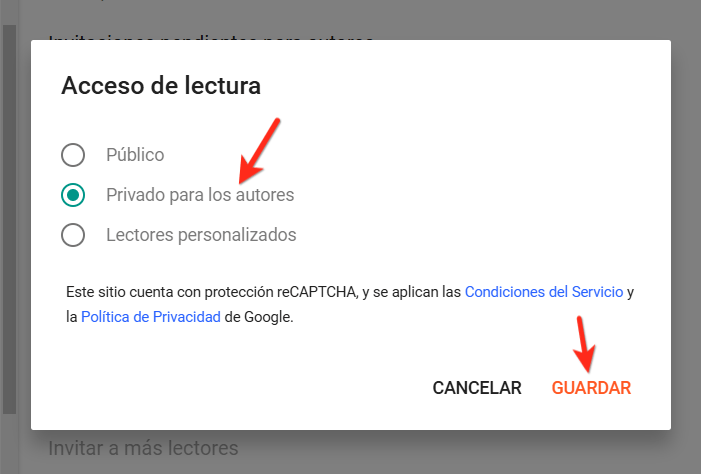 hacer un blog privado en blogger