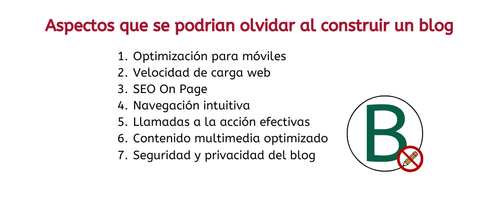 que no se tiene en cuenta al crear un blog
