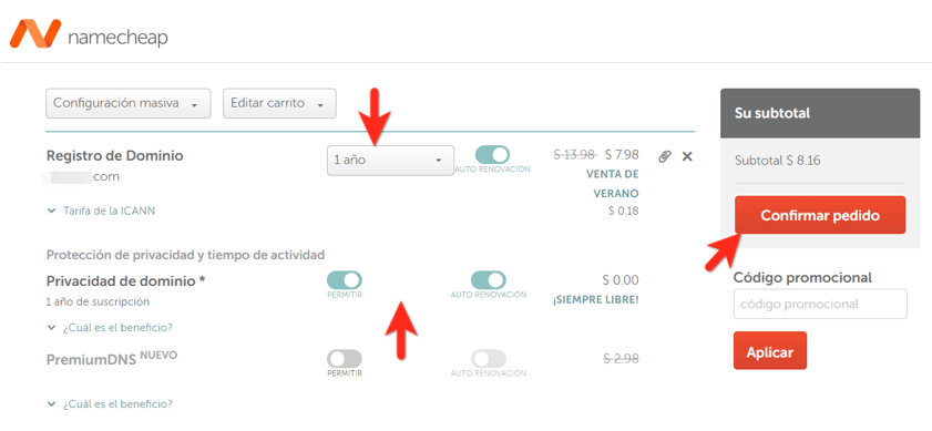 registrar dominio para blog namecheap