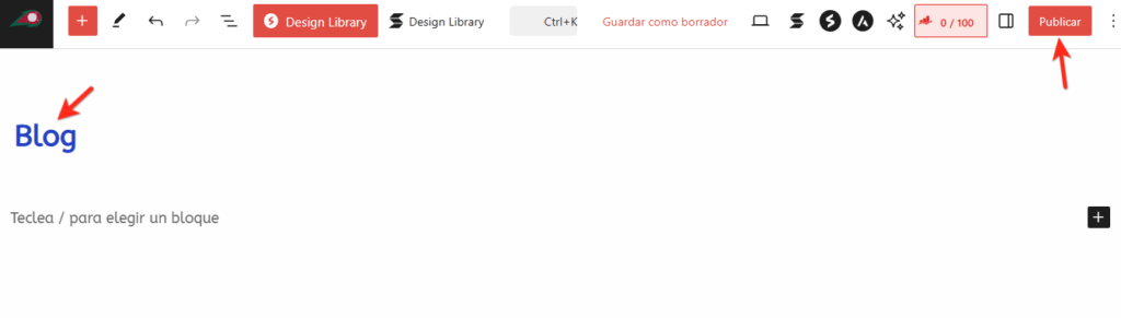 como crear una pagina de entradas wordpress