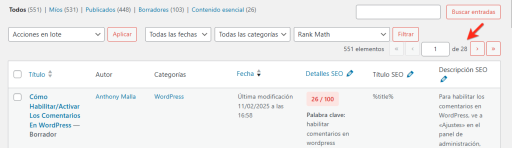 desactivar comentarios wordpress manualmente