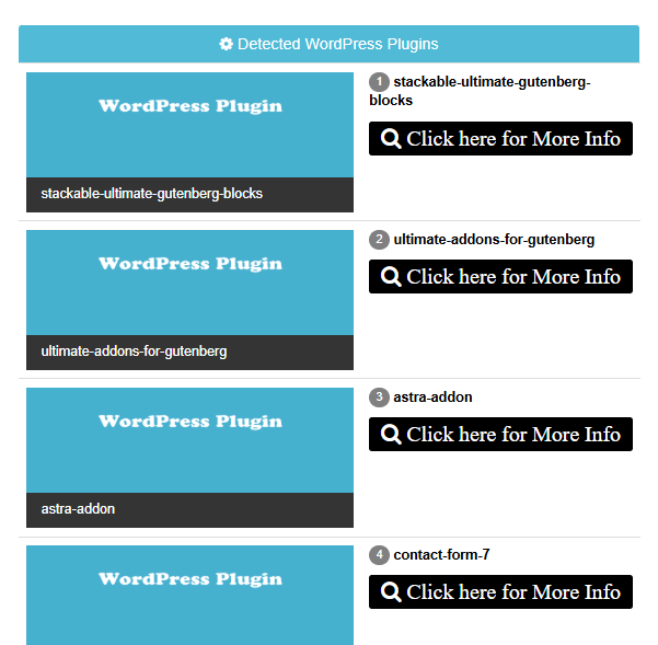 detector de plugins de sitios web wordpress