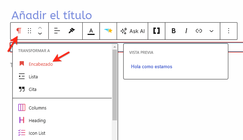 edicion articulo wordpress