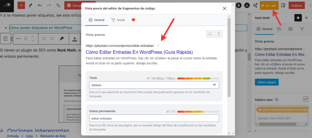 editar articulo wordpress