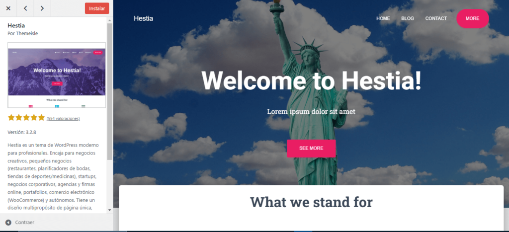 ejemplo de tema wordpress