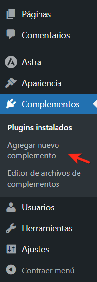 escritorio wp admin