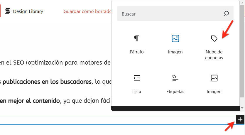 nube de etiquetas en wordpress