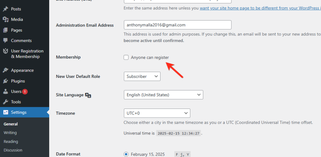wordpress registro de usuarios